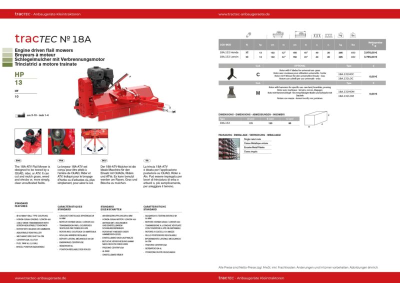 tracTEC № 18A Schlegelmulcher mit Verbrennungsmotor